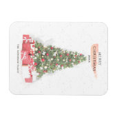 Schöne Weihnachtsbaum Wasserfarbener Urlaub Magnet (Horizontal)