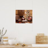 Schöne Weihnachtsbaum-Wohnzimmerszene Poster (Küche)