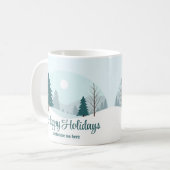 Schöne Weihnachtsbäume Personalisierter Winter Kaffeetasse (Vorderseite Links)