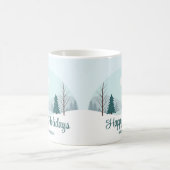 Schöne Weihnachtsbäume Personalisierter Winter Kaffeetasse (Mittel)