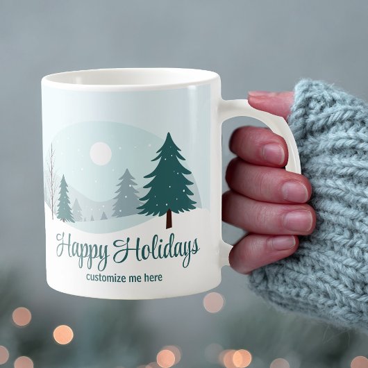 Schöne Weihnachtsbäume Personalisierter Winter Kaffeetasse