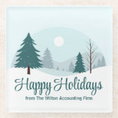 Schöne Weihnachtsbäume Winterschneewelt Glasuntersetzer (Vorderseite)