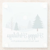 Schöne Weihnachtsbäume Winterschneewelt Glasuntersetzer (Rückseite)