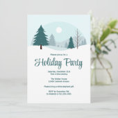 Schöne Weihnachtsbäume Winterurlaub Party Einladung (Stehend Vorderseite)
