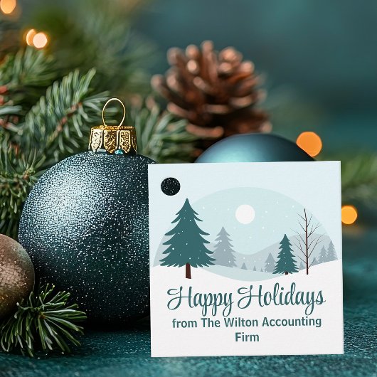 Schöne Weihnachtsbäume Winterurlaub Party Geschenkanhänger