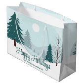 Schöne Weihnachtsbäume Winterurlaub Party Große Geschenktüte (Rückseite Schrägansicht)