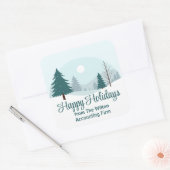 Schöne Weihnachtsbäume Winterurlaub Party Quadratischer Aufkleber (Umschlag)