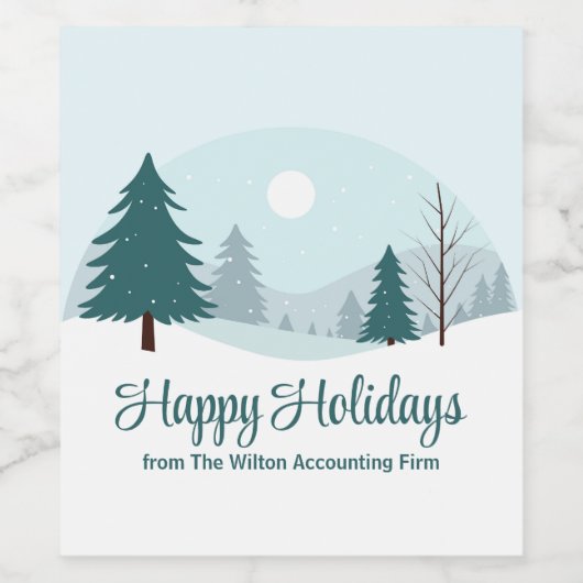 Schöne Weihnachtsbäume Winterurlaub Party Weinetikett (Einzelnes Label)