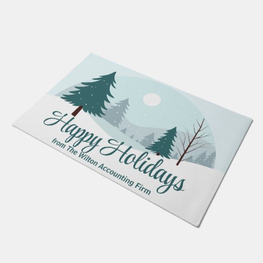 Schöne Weihnachtsbaumen Custom Winter Business Fußmatte (Schrägansicht)