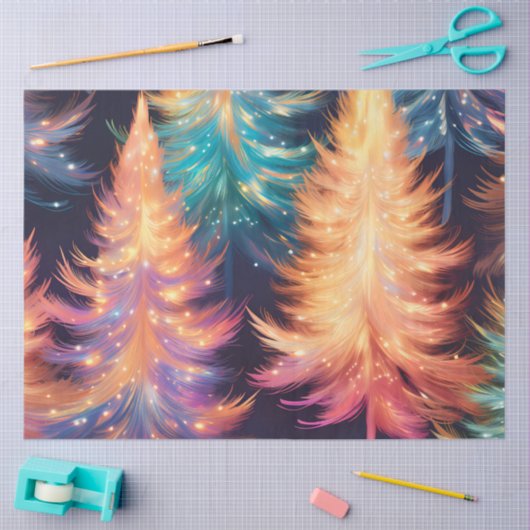 Schöne Weihnachtsbaumen Licht Sparkle Weihnachten Seidenpapier (Basteln)