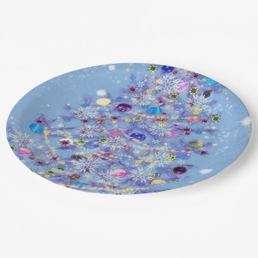 Schöne Weihnachtsbaumpapier-Teller Pappteller (Schrägansicht)