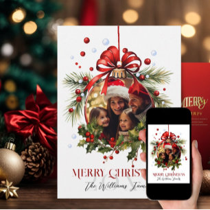 Schöne Weihnachtsbaumrahmen Familienferien Feiertagskarte