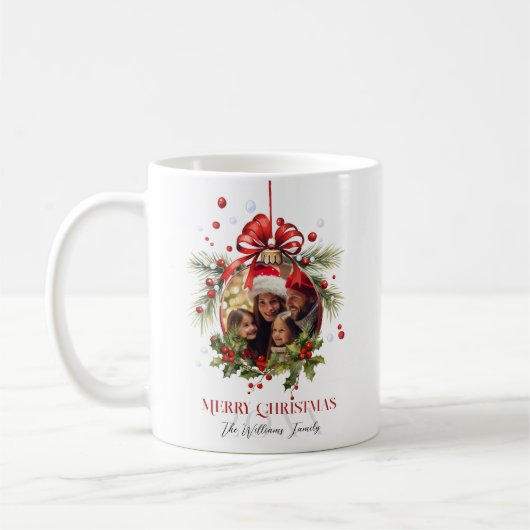Schöne Weihnachtsbaumrahmen Familienferien Kaffeetasse (Links)