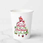 Schöne Weihnachtsbaumschmuck Party PAPER CUPS Pappbecher (Rückseite)