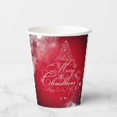 Schöne Weihnachtsbaumtypografie Papiertasse Pappbecher (Rückseite)