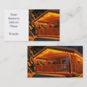 Schöne Weihnachtsbeleuchtung in Blockhütte im Schn Visitenkarte (Vorne/Hinten)