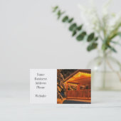 Schöne Weihnachtsbeleuchtung in Blockhütte im Schn Visitenkarte (Stehend Vorderseite)