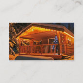 Schöne Weihnachtsbeleuchtung in Blockhütte im Schn Visitenkarte (Rückseite)