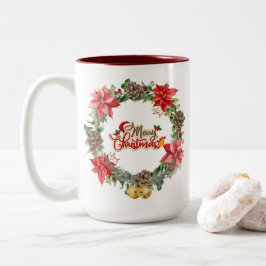 Schöne Weihnachtsblumen-Tasse Zweifarbige Tasse