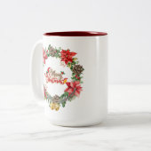 Schöne Weihnachtsblumen-Tasse Zweifarbige Tasse (Vorderseite Links)