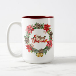 Schöne Weihnachtsblumen-Tasse Zweifarbige Tasse
