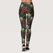 Schöne Weihnachtschinoiserie Blumen Leggings (Rückseite)