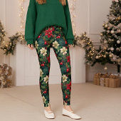 Schöne Weihnachtschinoiserie Blumen Leggings