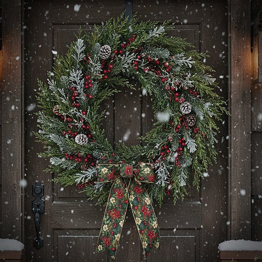 Schöne Weihnachtschinoiserie Blumen Satinband