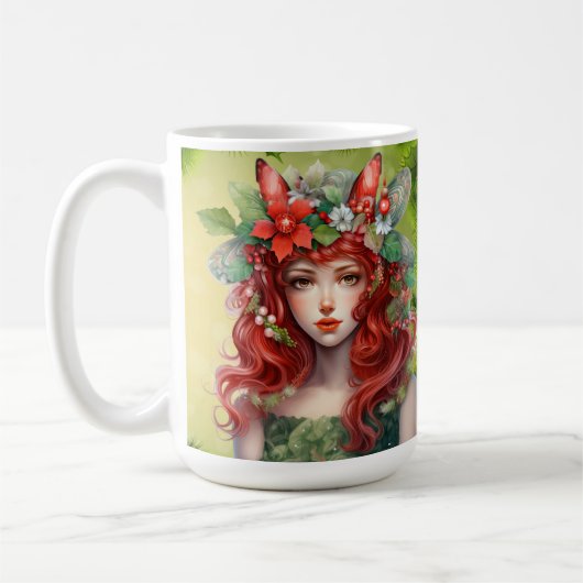 Schöne Weihnachtsdame-Tasse Kaffeetasse (Links)