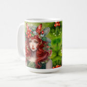 Schöne Weihnachtsdame-Tasse Kaffeetasse (Vorderseite Links)
