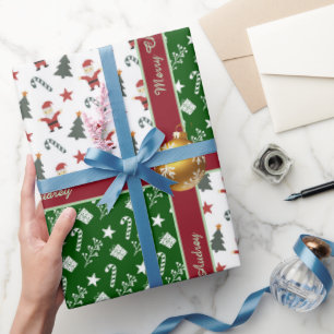 Schöne Weihnachtseinpackpapier mit Text Geschenkpapier