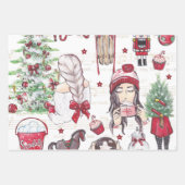 Schöne Weihnachtselemente in Roter Farbe Geschenkpapier Set (Vorderseite 3)