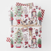 Schöne Weihnachtselemente in Roter Farbe Geschenkpapier Set (Beispiel)