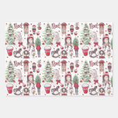 Schöne Weihnachtselemente in Roter Farbe Geschenkpapier Set (Vorderseite)