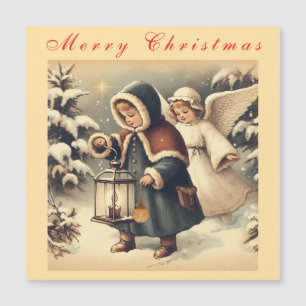 Schöne Weihnachtsengel Magnetkarte