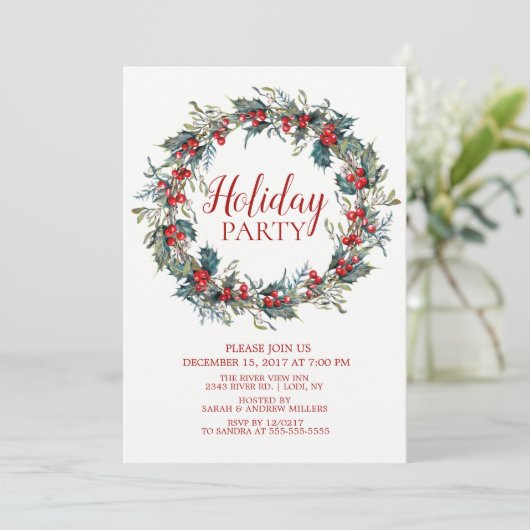 Schöne Weihnachtsfeier Einladung (Stehend Vorderseite)