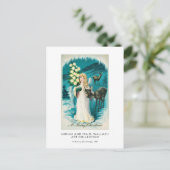 Schöne Weihnachtsfeier Engel Vintager Urlaub Kunst Postkarte (Stehend Vorderseite)