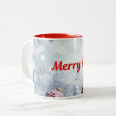 Schöne Weihnachtsfeier mit dem Weihnachtsmann Zweifarbige Tasse (Vorderseite Links)