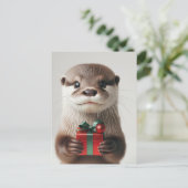 Schöne Weihnachtsfeier mit Gegenwart Postkarte (Stehend Vorderseite)