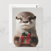 Schöne Weihnachtsfeier mit Gegenwart Postkarte (Vorne/Hinten)