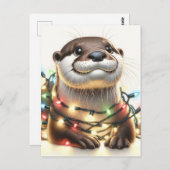 Schöne Weihnachtsfeier mit Lichtern Postkarte (Vorne/Hinten)