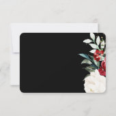 Schöne Weihnachtsfeier mit schwarzer Flora RSVP Karte (Rückseite)