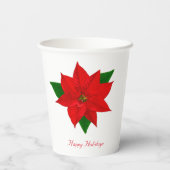 Schöne Weihnachtsfeier Poinsettia Blume Pappbecher (Rückseite)