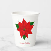 Schöne Weihnachtsfeier Poinsettia Blume Pappbecher (Vorderseite)
