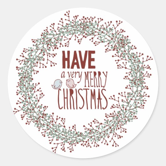 Schöne Weihnachtsfeiertag im Kraut. Runder Aufkleber (Vorderseite)