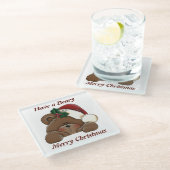 Schöne Weihnachtsferien-Untersetzer Glasuntersetzer (Schrägansicht)