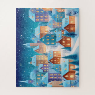 Schöne Weihnachtsferienhäuser Puzzle