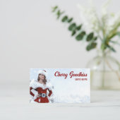 Schöne Weihnachtsfrau im Winter Visitenkarte (Stehend Vorderseite)