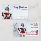 Schöne Weihnachtsfrau im Winter Visitenkarte (Vorne/Hinten)