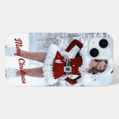 Schöne Weihnachtsfrau über den Winterschnee Case-Mate iPhone Hülle (Rückseite (Horizontal))